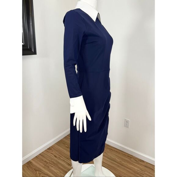 Chiara Boni La Petite Robe Womens Ferflo Bic Collared Cocktail Dress Blue 8 - Picture 8 of 13